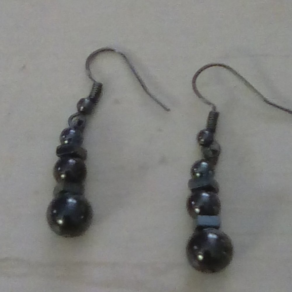 💮The 'Squared circle' hematite fashion earrings